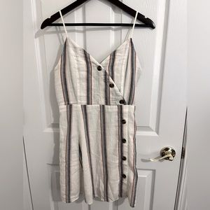 American Eagle Outfitters Striped button down cotton and linen dress. Size S.